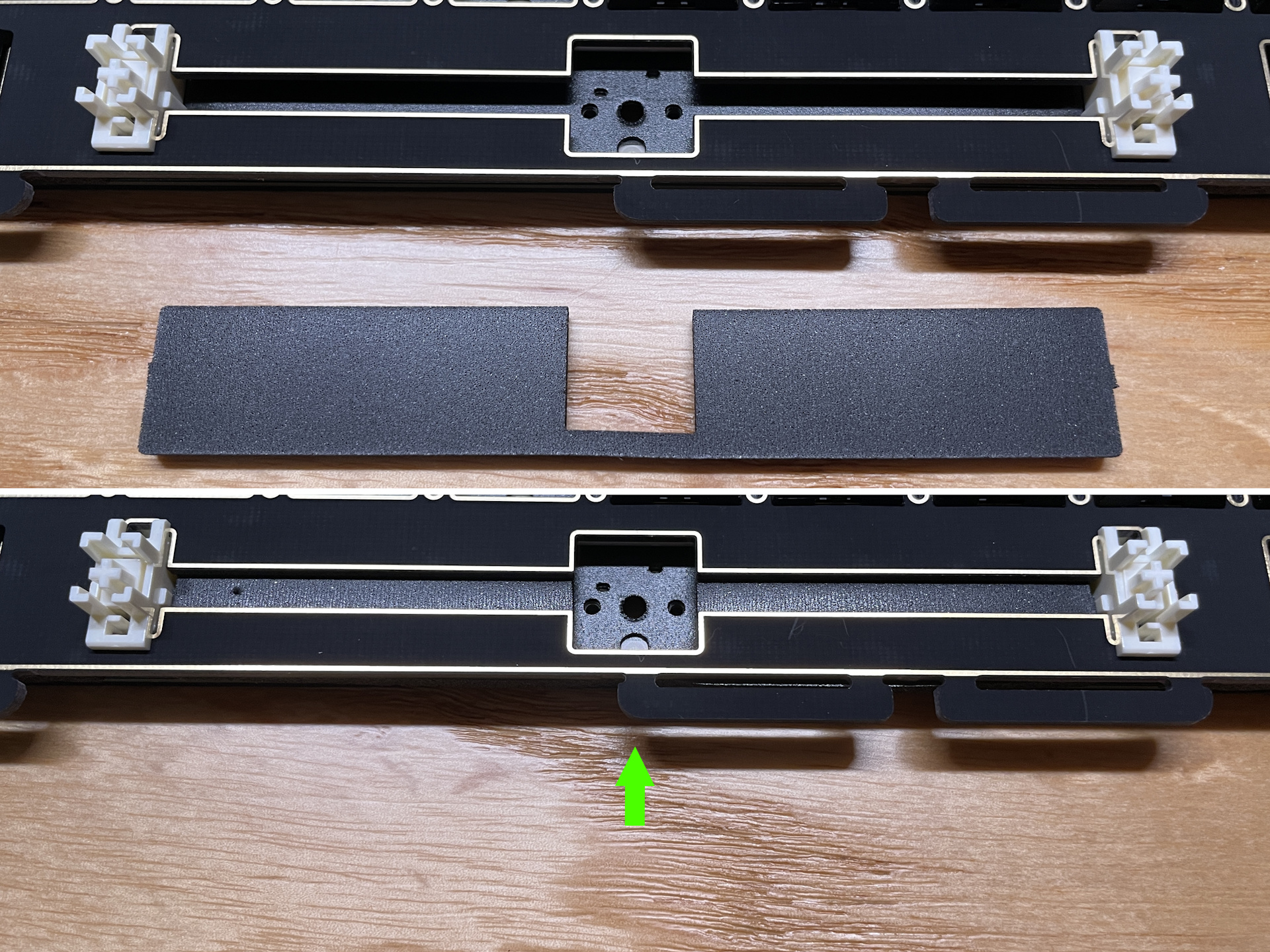 安装夹心棉空格部分